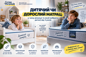 Дитячий чи дорослий матрац: у чому різниця та який вибрати дитині від 3 років